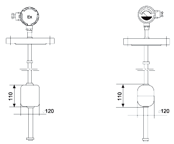 UHZ-50/S-UR/UB系列插入式磁性浮球液位變送器